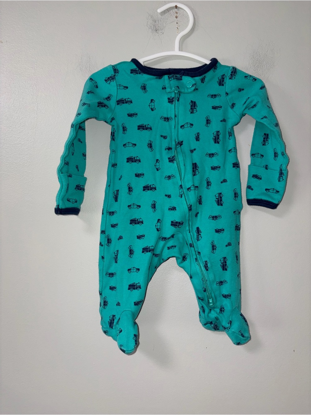 Simple Joys by Carters Teal Blue Rescue Vehicles Zip Footie Sleeper Boys Newborn